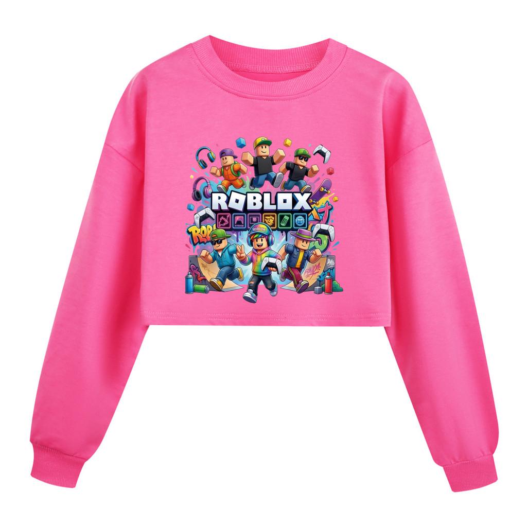 5573 Kids Girls Roblox Printed Round Neck Colorful Long Sleeves Sweatshirt