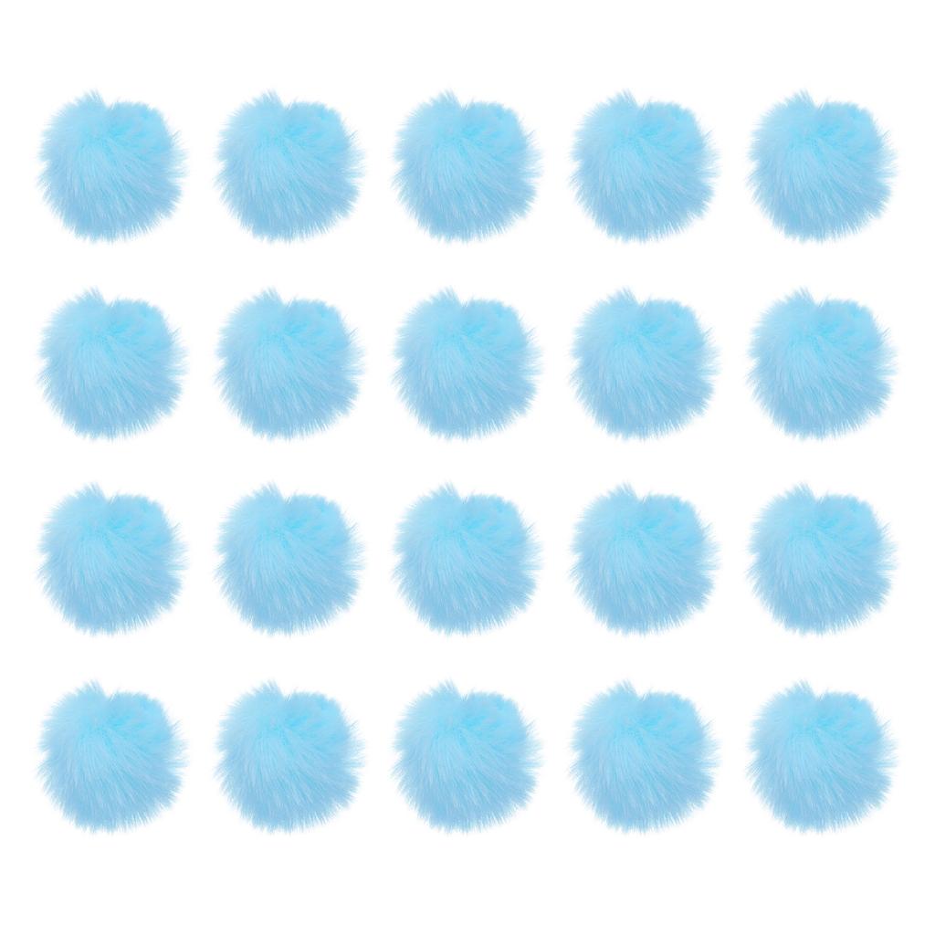20 шт. помпонов из искусственного меха для шапок, пушистые мягкие меховые помпоны с эластичной петлей для брелока, вязаных шапок, шарфов, перчаток для DIY
