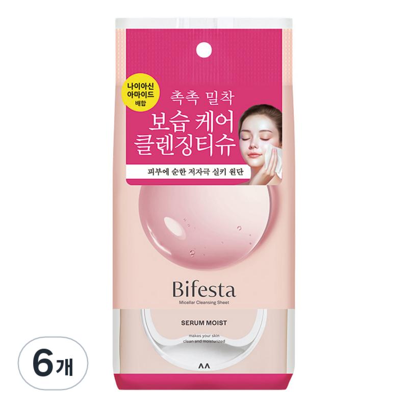 Bifesta Cleansing Tissue Serum Moist, 46 wipes, 6 pcs