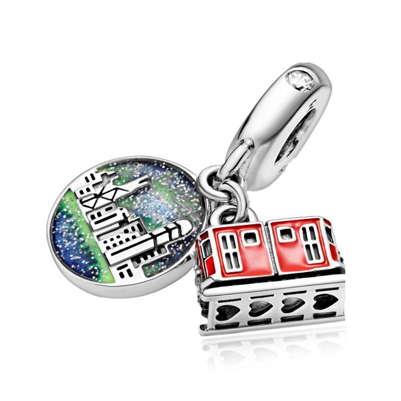 New Copper Airplane Travel Charms Plane Pendant Bead Fit Original Bracelet For Women Necklace Diy Fine Jewelry Gift