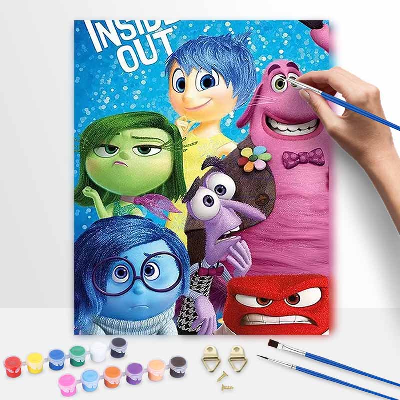 Disney Inside Out digital oil painting diy handpainted coloring painting home decoration, cute cartoon wall art gifts for living room