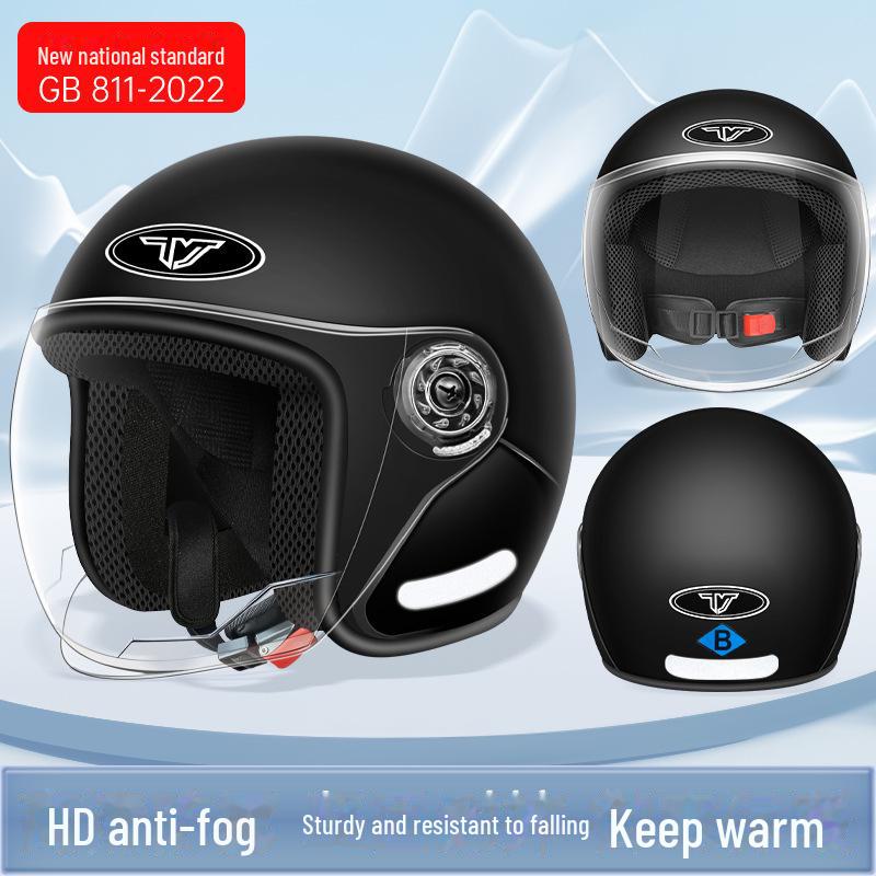 3C Certified Electric Motorcycle Helmet: Unisex Half Helmet for All Seasons, Provides Summer Ventilation and Winter Warmth