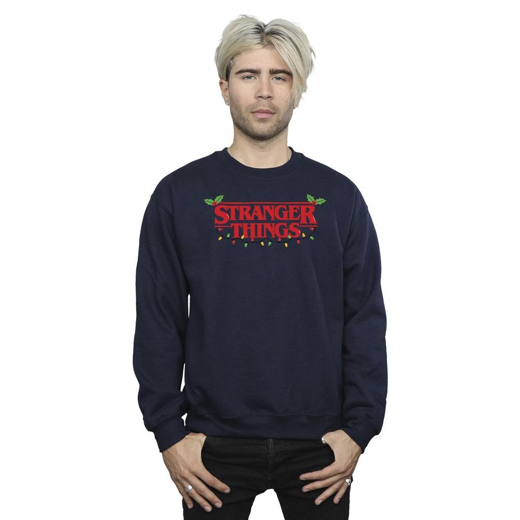 Netflix Mens Stranger Things Christmas Lights Sweatshirt