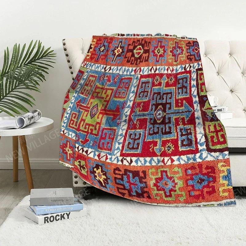 Плед диванный для коленей теплый зимний покрывало на кровать накидка Декор бохо теплый флис скандинавский винтажный марокканский мягкий и ворсистый