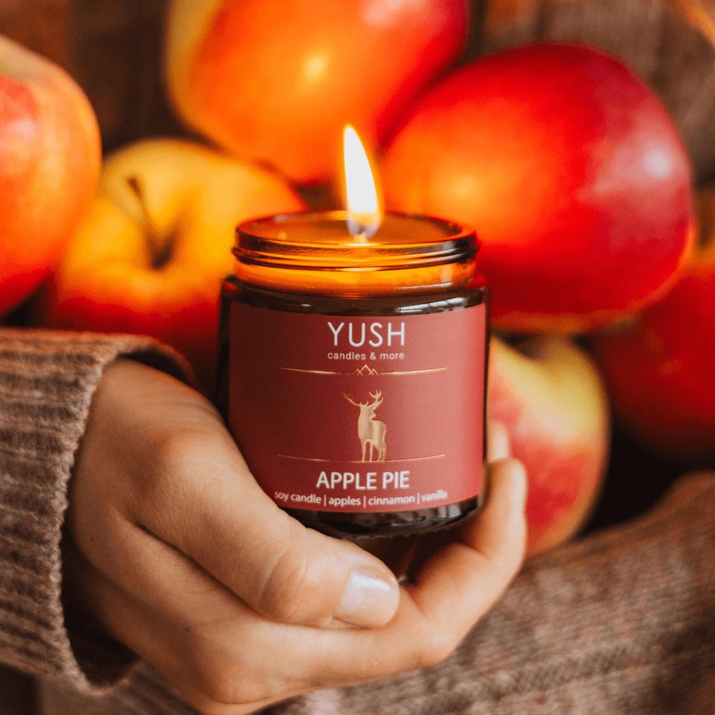 Apple pie - świeca sojowa zapachowa jabłecznik z cynamonem i wanilią yush 120ml