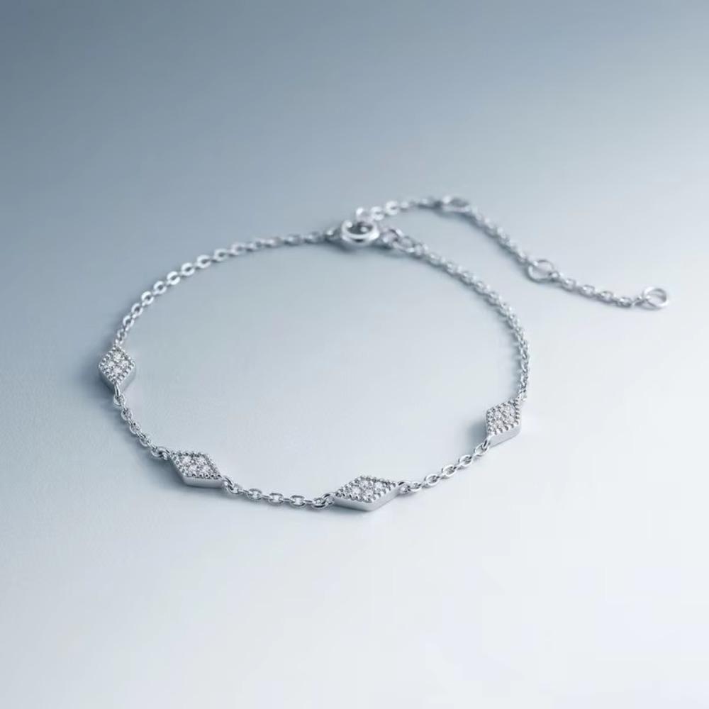 925 Sterling Silver Moissanite Bracelet for Women Dainty Pave Setting Fashion Jewelry Moissanite Bracelet