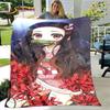 Anime Cartoon Demon Slayer Blanket,Flannel Blanket Throw Blanket,Sherpa Warm Children's Blanket for Living Room Bedroom Beds