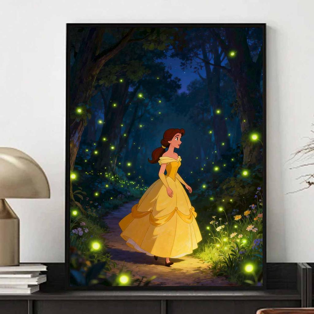 Disney Belle enchanted forest 5D handmade diy diamond painting, home wall decoration.