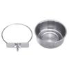 Stainless Steel Clamp-on Hanging Food Dish Cage Cup Bird Feeder Water Drinker Parrot Feeding Bowl