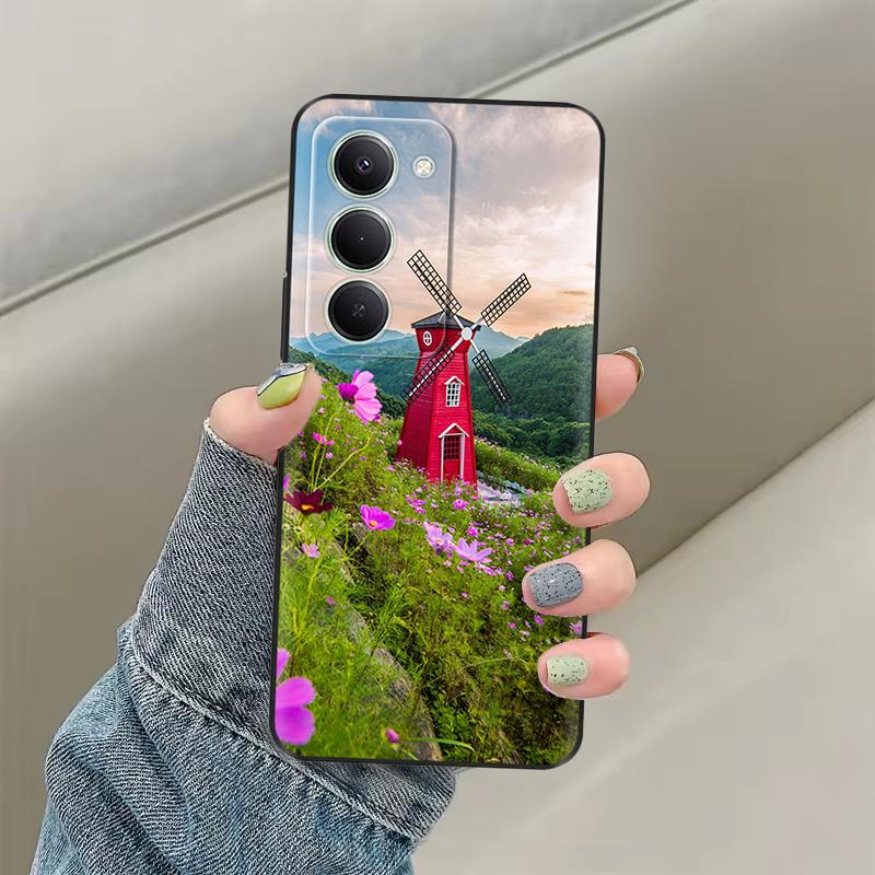 Чехол для Redmi 15 2025 Милые Цветы Coque Мягкая Жидкая Силиконовая Задняя Крышка Для Redmi 15 Чехлы Для Телефона Redmi15 5G 4G Fundas Оболочки