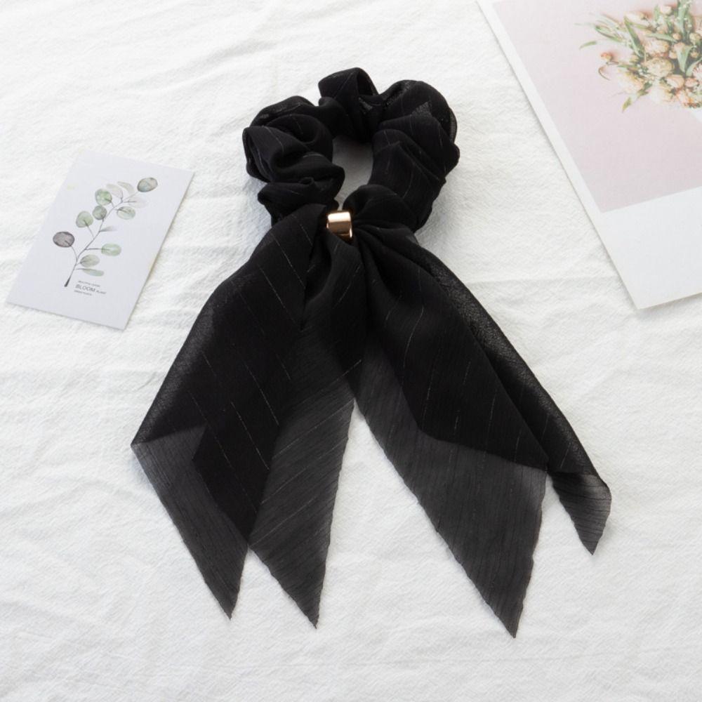 Женские длинные резинки для волос с бантом из ленты для девочек, держатели для хвостиков, повязки на голову из веревки, новые шифоновые кружевные петли для волос