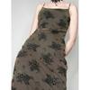 Y2K Retro Fashion Strap Printing Summer Maxi Dress Women Fairycore Grunge Chic Party Long Mesh Dresses Gothic Clothes
