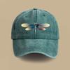 Кепка бейсболка из стираного хлопка в старом ретро стиле с вышивкой стрекозы, модная мужская и женская, универсальная, для весны и лета, для улицы