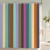 1 Pcs Shower Curtain Color Stripe Printed Bathroom Curtain Polyester Cloth Waterproof Home Decoration Curtain with Hooks