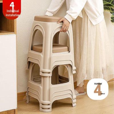 Yoyajia Бытовой Утолщенный Пластиковый Табурет (4-Pack)