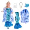 New Dress For Dolls Fashion Coat Mermaids Shinny Sequin Fish Tail Gown Lace Skirt Gown Clothes For Baby Doll Christmas Toys Gift