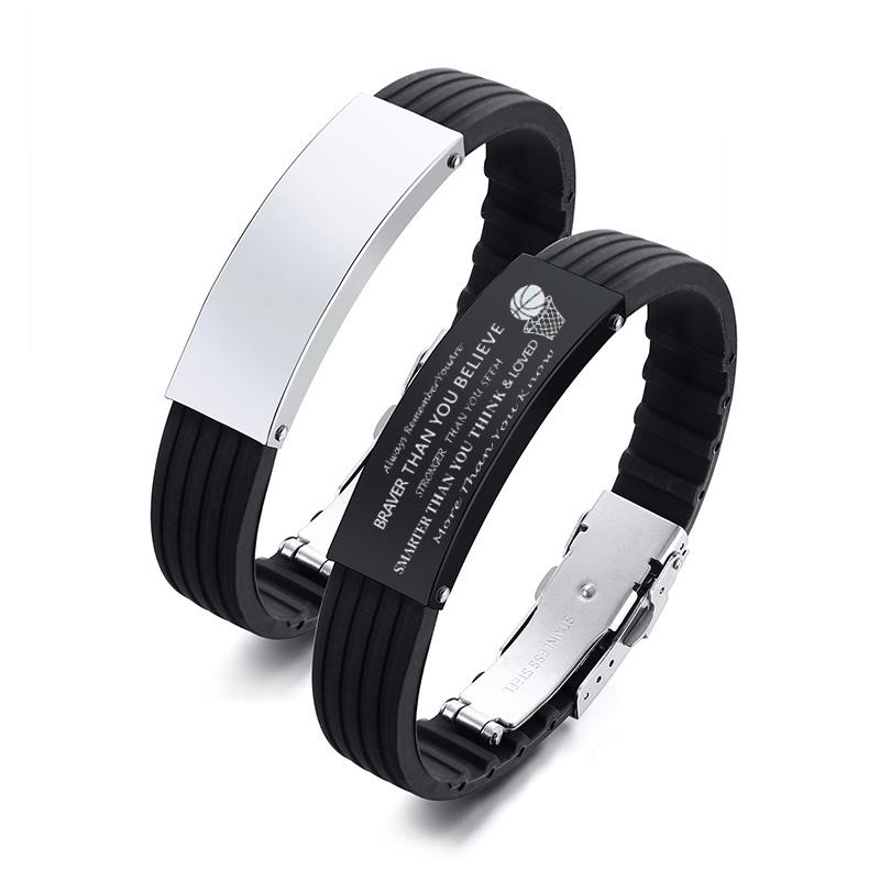 Изготовленный на заказ резиновый брендовый силиконовый браслет Warpwrist персонализированные бирки из нержавеющей стали регулируемый идентификатор для женщин