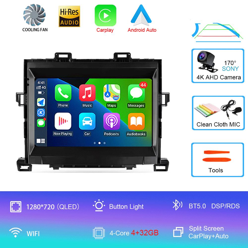 Для Toyota Alphard H20 2008-2014 автомобильный радиоприемник Android 14 Carplay автомультимедийный плеер WIFI+4G DSP автомагнитола стерео 2din головное устройство