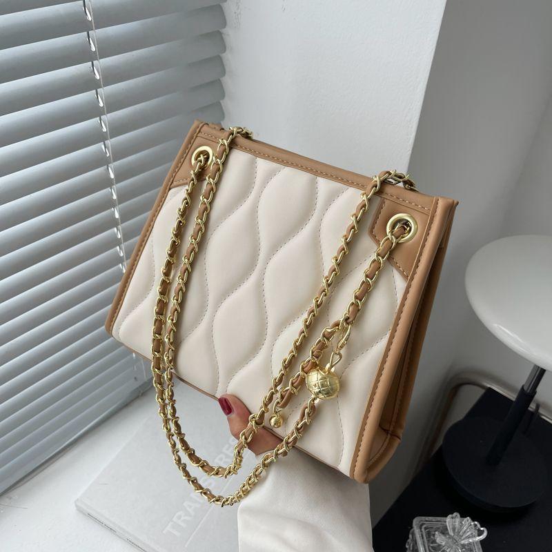 WTEMPO Brand Advanced Sense Tote Bag Trend Texture Large Capacity Underarm Bag Diamond Lattice Chain Bag Advanced Sense Single Shoulder Messenger Bags