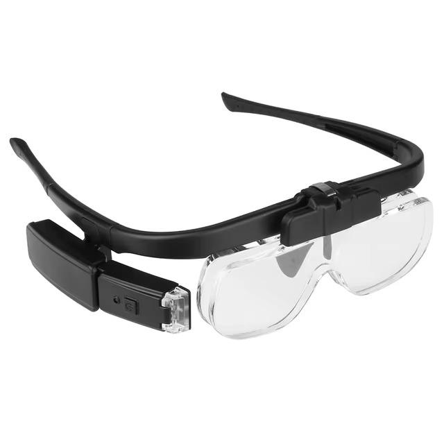 Headband Magnifier Glasses Led Light Magnifying Eyeglass 1.5x 2x 2.5x Magnifiers Lenses Eyewear For Watch Repair Reading Sewing