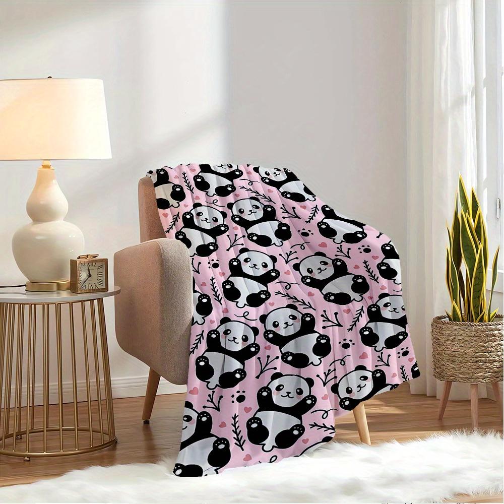1pc Panda,Cute,Pattern Flannel Blanket - Lightweight Soft for All Seasons, Ideal for Couch, Office, Bed, Travel, Camping - Unique Gift, Cont