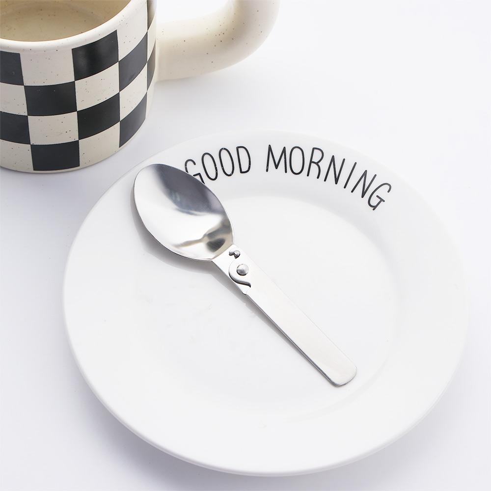 Kitchen Tool Hiking Cream Dessert Spoon Outdoor Tableware Soup Spoon Folding Spoon Travel Tableware