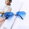 Heart Shaped Sunglasses Women Metal Frame Reflective Lens Sun Protection Sunglasses Men Mirror De Sol Fashion Driver
