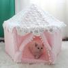 Sweet Fleece Cat Teepee for Dogs Foldable Comfy Pet House Kennel Portable Light Kitten Tent Sleeping Mat Cave Pet Products