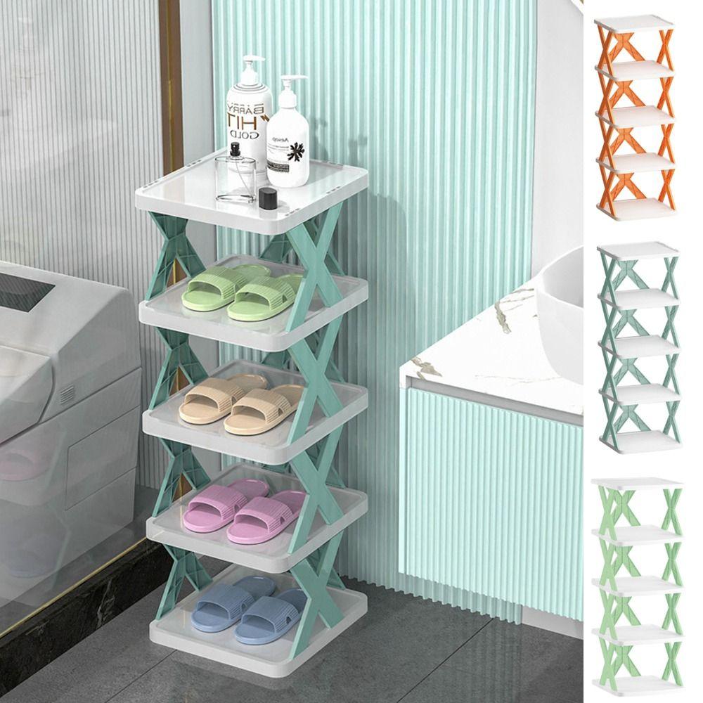 Пластиковая многослойная полка для хранения обуви, 2-5 слоев, органайзер для обуви, штабелируемая стойка для обуви, для дома