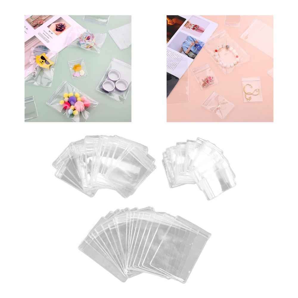 120pcs Clear PVC Jewelry Bags Thickened Jewelry Ziplock Bags Anti Tarnish Jewelry Bags Necklaces