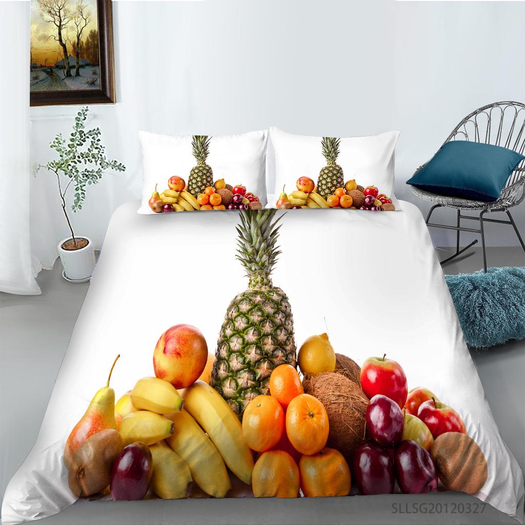 Quilt Cover Pillowcase Two Or Three Piece Fruit Digital Printing Polyester