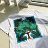 Off-White 2025 Лето Новый Мир Охрана Окружающей Среды Зеленое Дерево Граффити Печать Классическая Футболка С Коротким Рукавом Для Мужчин и Женщин