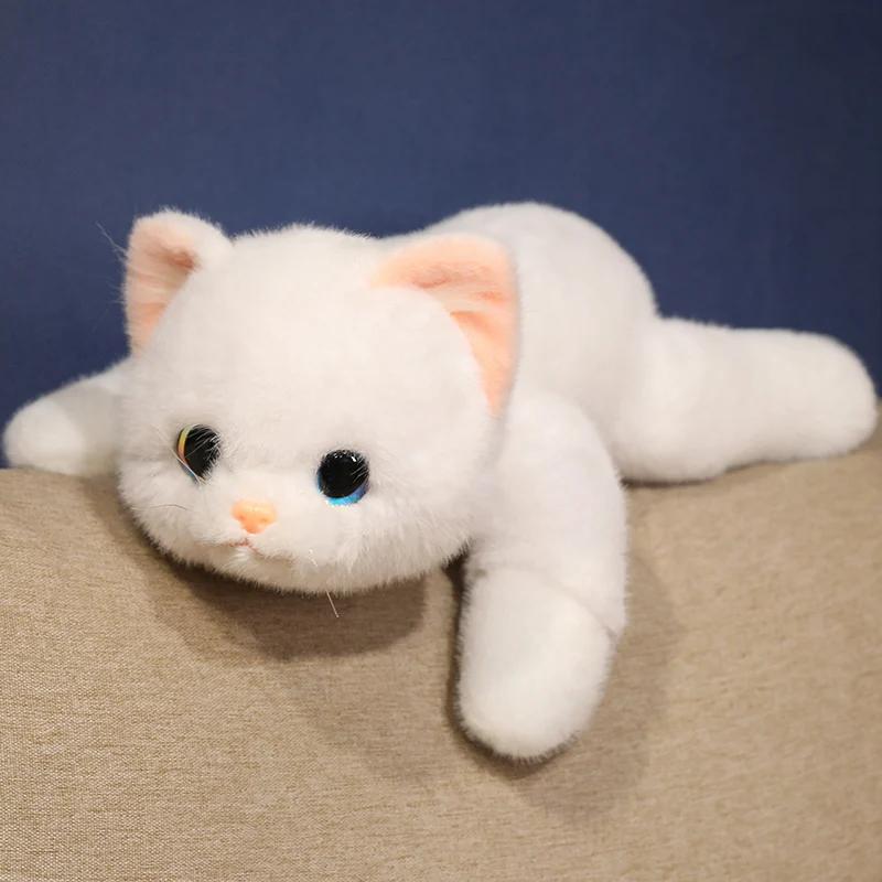 30-65 см имитация кошки кукла плюшевая игрушка мягкая плюшевая игрушка животное белый серый котенок подушка дети девочки подарок на день рождения игрушки для домашних животных деко