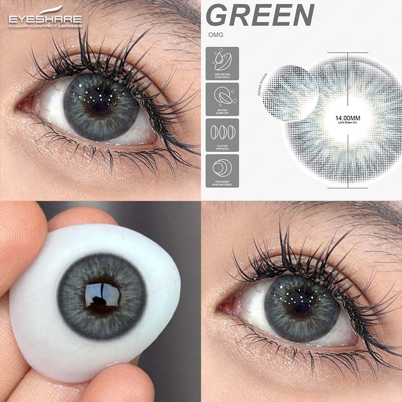 Eyeshare Цветные контактные линзы 1 пара коричневые натуральные линзы для очков фиолетовые модные контактные линзы синие линзы зеленые годовые контактные линзы
