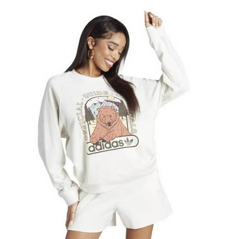 adidas Originals Women's Bear Graphic Crewneck Sweatshirt Off White IL2426