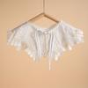 Japanese Small Shawl Handmade Retro Knitted Crochet Hollowed Lace Small Vest With Skirt With Decorative False Collar