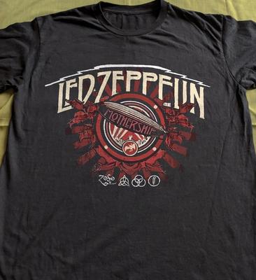 Редкая футболка Led Zeppelin Mothership, Унисекс Черная хлопковая футболка, Размер S-5XL Унисекс футболка