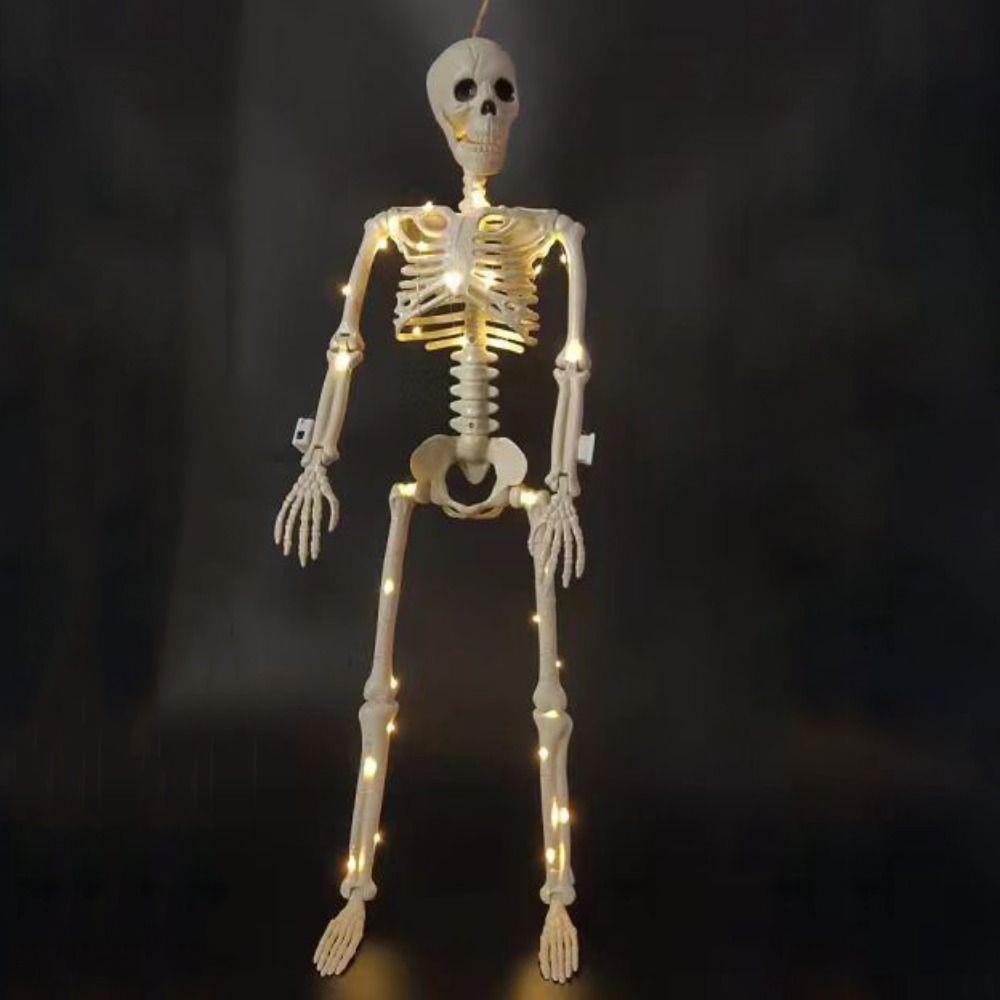 40CM Halloween Human Skeleton Plastic Bone Model Scary Body Figurine Outdoor Indoor