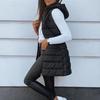 Women'S Puffer Vest Casual Zip Up Quilted Padded Vest Hooded
