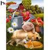 Huacan Алмазная картина вышивка крестиком Свинья 5D DIY Алмазная вышивка Мозаика Наборы страз животные
