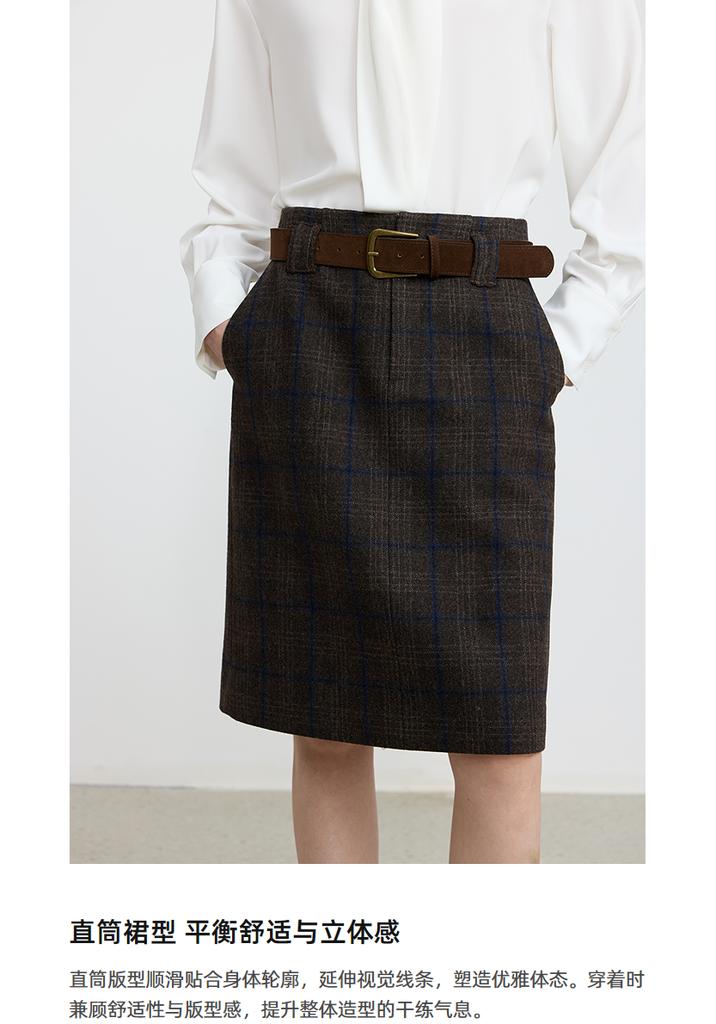 LILY Academy Style Striped Straight Tube Half length Skirt