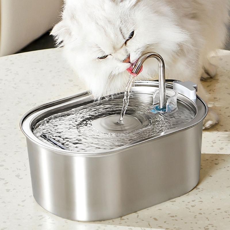 3.2 L Cats Drinking Fountain with with Viewable Window Pet Water Dispenser with Recirculate Filter for Clean Water
