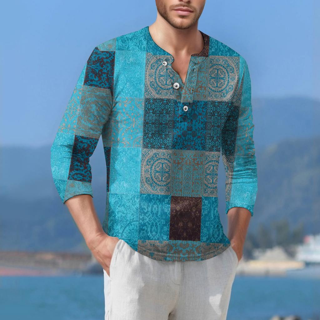 Мужская футболка уличная повседневная мода с длинными рукавами