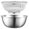 2 Pcs Stainless Steel Kitchen Basin Rice Washing Artifact Fruit Net Strainer Colander Mesh Space Saving