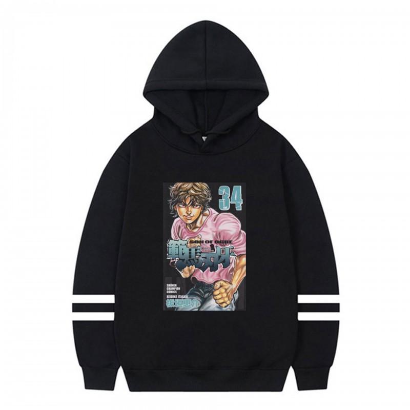 Baki Hanma Anime Hoodie Unisex Oversized Long Sleeve Pullover Sweatshirt Gym Workout Fall