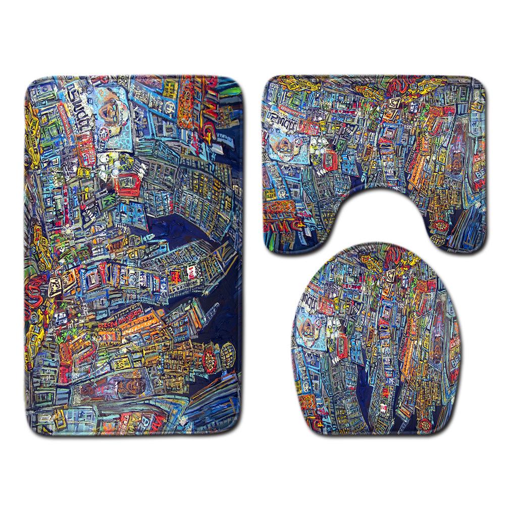 Персонализированный расписной коврик для ванной, туалета, трехкомпонентный, напольный, придверный коврик, ковер для ванной комнаты теперь