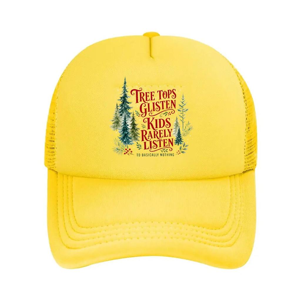 Humorous Watercolor Holiday Forest Q Mesh Baseball Cap Hip Hop