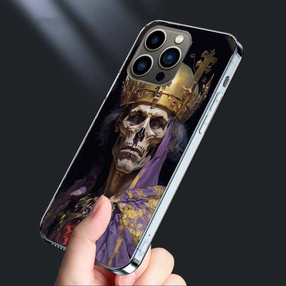 Чехол-бампер 'Скелет Короны Императора' для iPhone 16E 15 Pro 14 Plus 17E 16 17 Pro Max Air 11 12 13 Mini Ударопрочный Capa Милый Cove