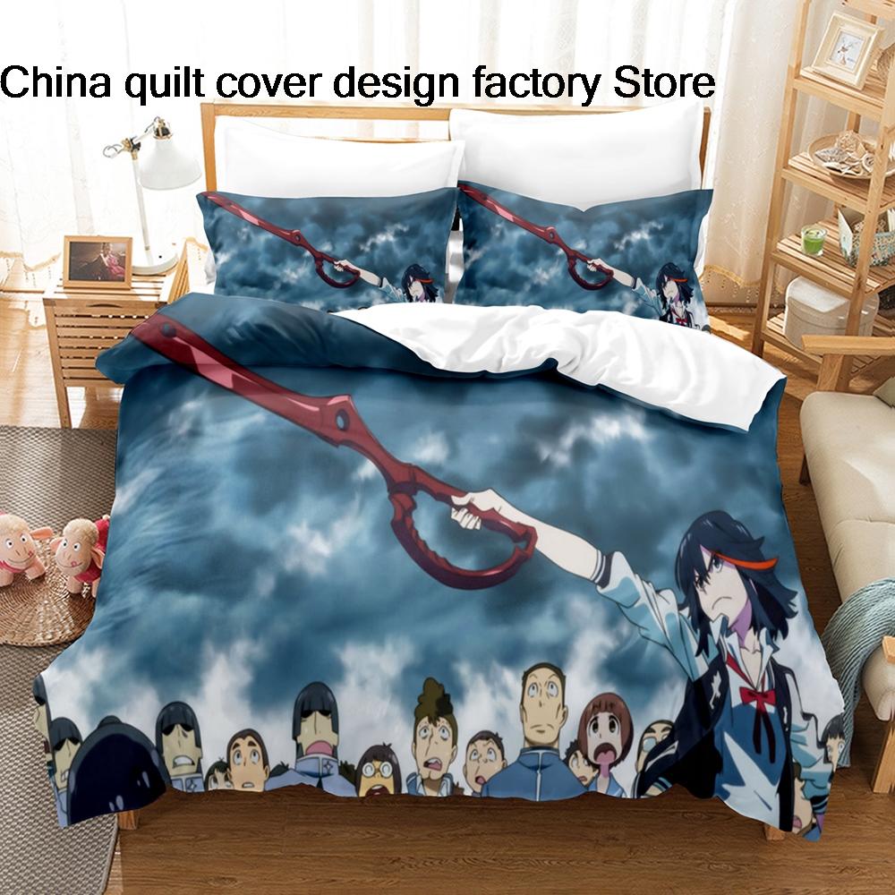 3 шт. Постельное белье Kill La Kill с 3D-принтом Рюко Матой, пододеяльник, наволочки для подростков, фанатов, декор комнаты, подарок, постельное белье
