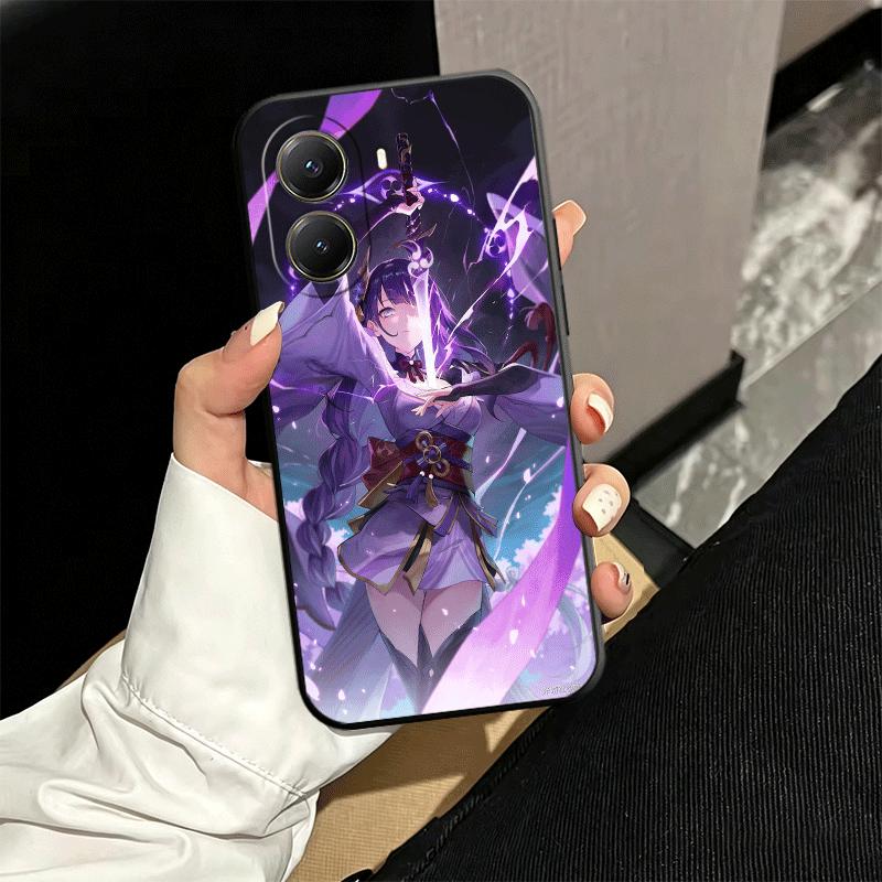 Мягкий чехол для телефона Genshin Impact Райдэн Сёгун для Xiaomi Poco X5 X6 X7 X8 Pro Max X3 F7 F8 Ultra M8 M7 M6 M5 Redmi 15 15C 14C 13C